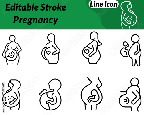 A gentle and minimalist pregnancy icon showing the silhouette of a pregnant woman with a softly curved belly. Symbolizing motherhood prenatal care and maternity support.Designed with smooth linescalm.