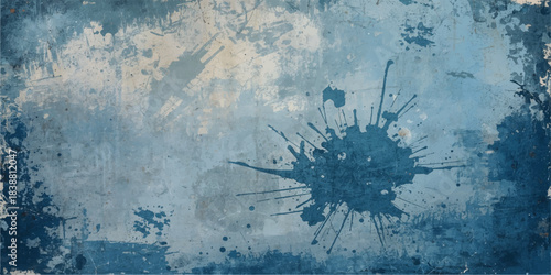 Dark blue abstract concrete wall background with rough aged vintage grunge texture featuring seamless.Grunge vintage unreadable paper texture background.