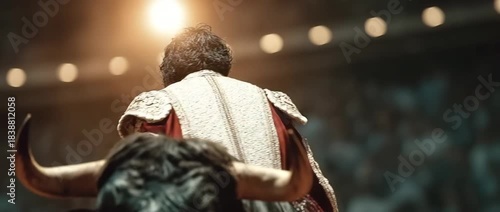 Torero haciendo faena en traje de luces