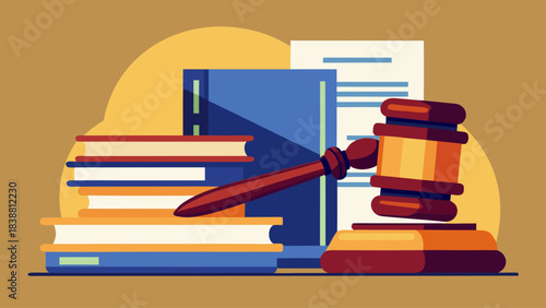 A book with a gavel on top of it. The gavel is on top of a stack of books