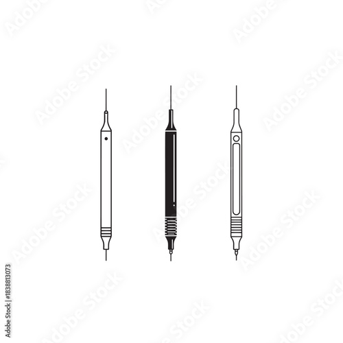 Electrosurgical Pencil line art for precise surgical illustration