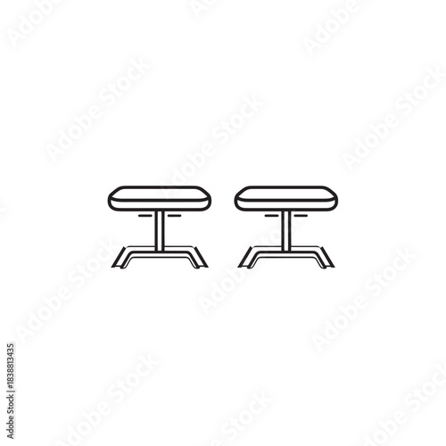 Examination Table line art design for medical settings
