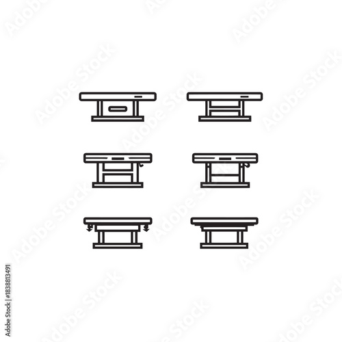Examination Table line art concept for clinical visuals