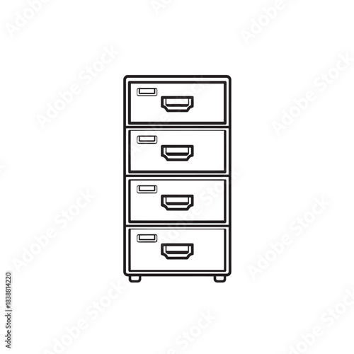 Filing Cabinet line art office furniture essential for organization