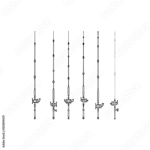 First Fishing Rod line art capturing peaceful fishing moments