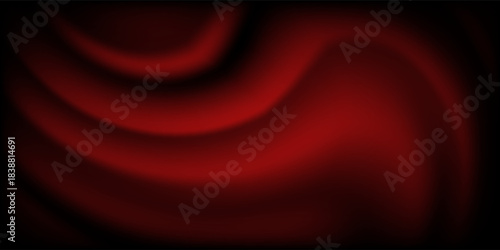 Abstract red wave curve overlapping on black silhouette design vector eps10