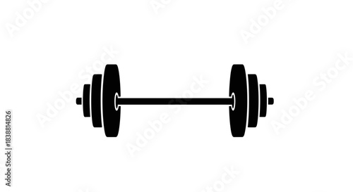"Barbell Weightlifting Icon Vector Illustration"