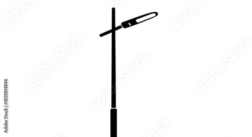 Street Light Icon Vector – Lamp Post Silhouette, Urban Lighting Pole Illustration