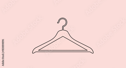 Clothes Hanger Icon Vector – Wardrobe Garment Holder Silhouette, Fashion Closet Symbol
