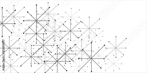 Colorful molecules background. Molecule or atom, neurons.polygonal shapes, connecting dots and lines. Connection structure. Big data visualization.