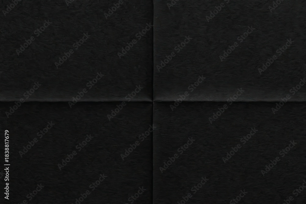 Fototapeta premium Dark textured paper with folded lines, paper texture backdrop, abstract dark surface background