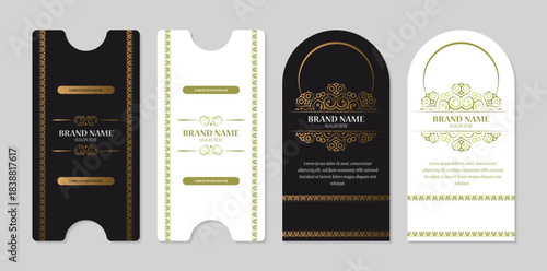 Elegant Decorative Ornamental Label Tag Template Set for Branding Identity