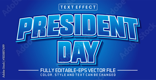 President day font Text effect editable