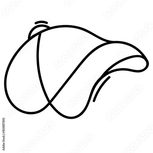 baseball cap, hat, workwear, black and white vector isolated element, hand-drawn vector isolated element, hand-drawn