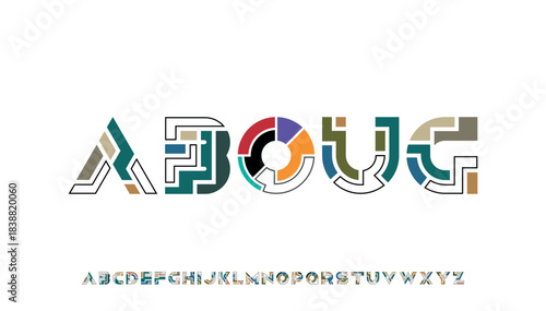 colorful modern stylish lining capital alphabet letter logo design