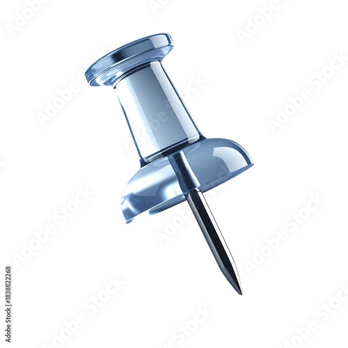 Push Pin Office Stationery Supplies Clear Glass Pin top tack head side view icon metal on Transparent background