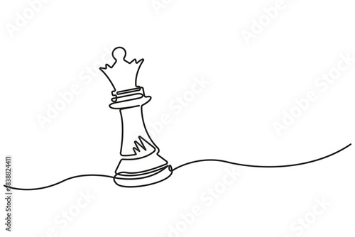 Chess icon continuous one line drawing minimalist outline vector illustration.Continuous line drawing of chess pieces,Chess king knight rook minimalist outline vector.Strategy Games Continuous Line.