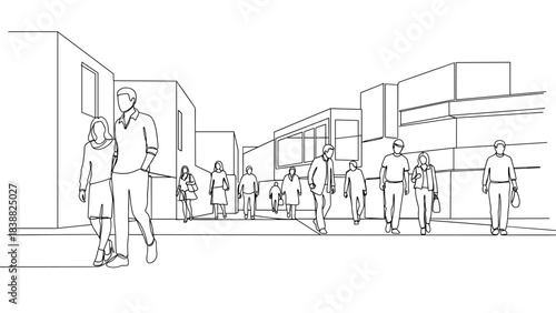 Minimalist Outline People Vector Icons for Technical Architectural Drawings and Blueprints