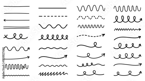 Collection of Diverse Hand-Drawn Styles and Arrow Variations
