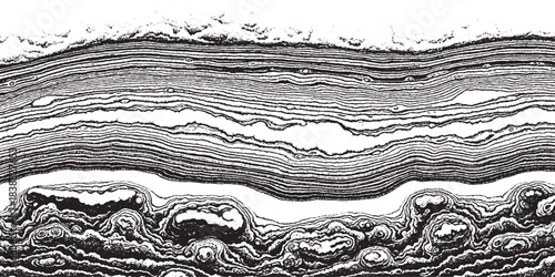 Abstract geological layers with organic textures and patterns.