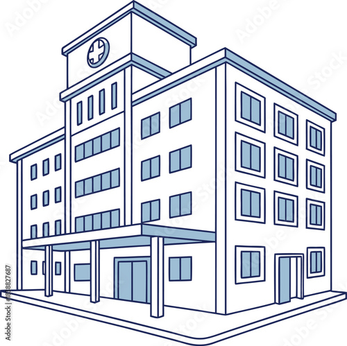 Hospital building outline drawing