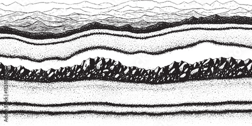 Abstract textured layers with organic wavy lines and rough patterns.