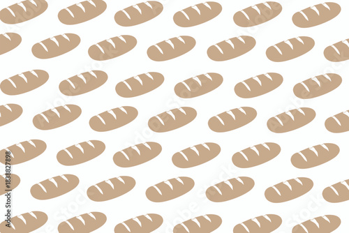 Seamless Long Bread Pattern with Hand-Drawn Baguette Illustrations on a Clean Background for Bakery and Food-Themed Designs