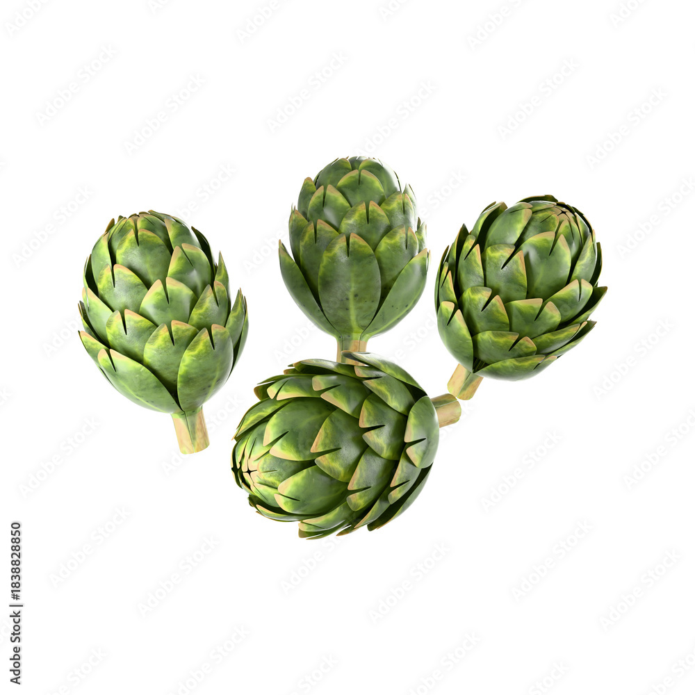 Obraz premium artichokes isolated on white