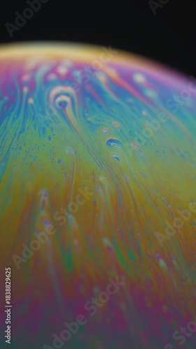 Ultra Slow Motion Macro: Iridescent Film Subtly Shifting Through Chromatic Rainbow Colors