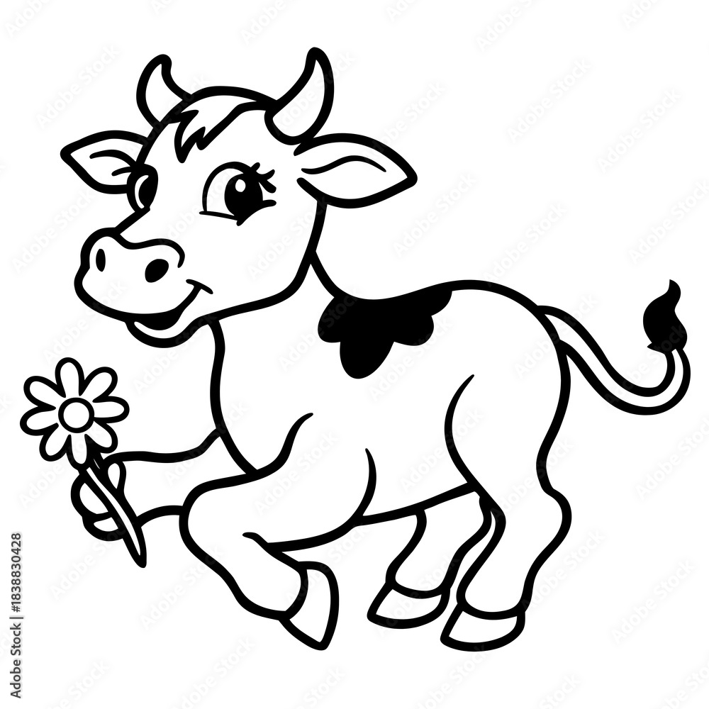 Fototapeta premium funny cow cartoon