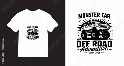 Monster truck vector t-shirt design