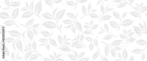 Leaf tea vector seamless pattern vector background.