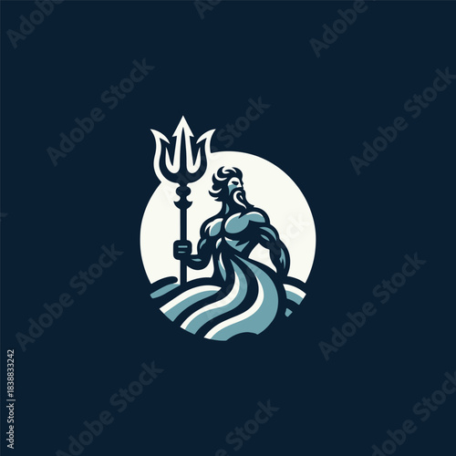 Poseidon God of the Sea Logo