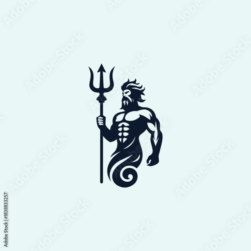 Poseidon God of the Sea Logo