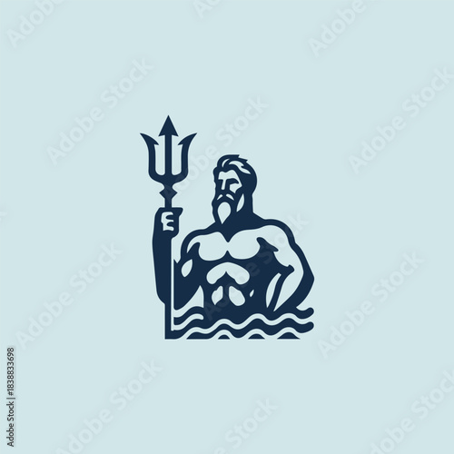 Poseidon God of the Sea Logo