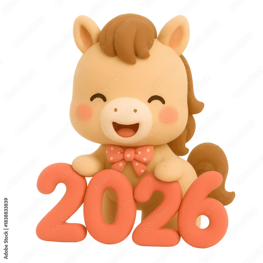 Fototapeta premium cute pony with 2026 