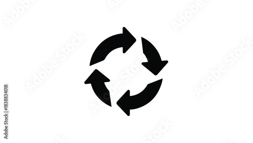 Recycling symbol with three arrows in circular motion