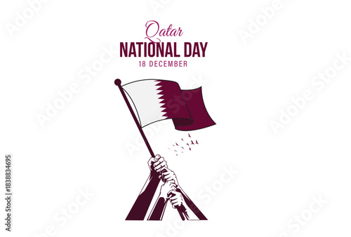 Qatar National Day concept Vector Illustration.