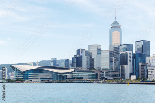 Canvas Print Hong Kong skyscraper panorama on a sunny day