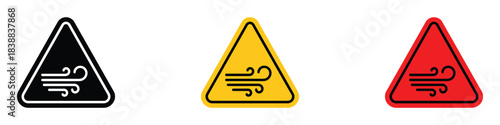 Strong Wind Warning Sign icon vector. high wind condition symbol. vector illustration.