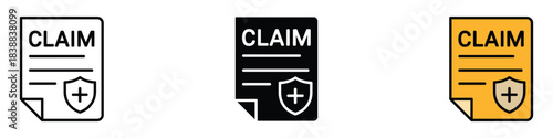 Insurance Claim icon vector. protection security and financial request submission symbol. vector illustration.