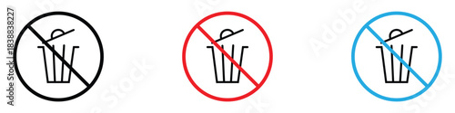 No Trash Allowed Sign icon vector. no dumping symbol. vector illustration.