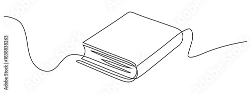 Continuous one line drawing of Book icon vector. knowledge and learning symbol. vector illustration.