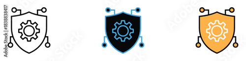 Security System icon vector. robust system protection and technical configuration symbol. vector illustration.