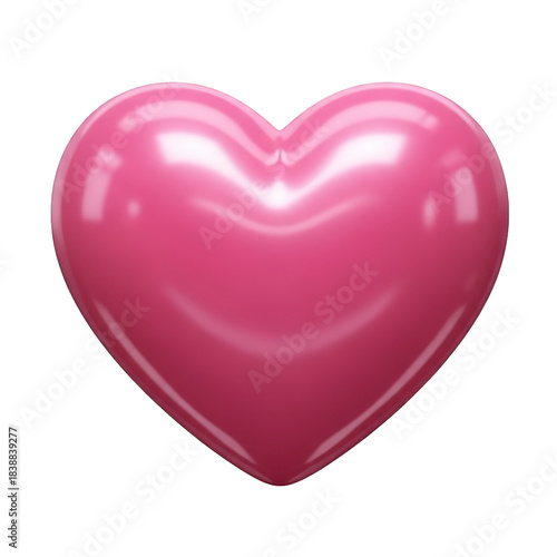 Pink Heart-Shaped Object with Shiny Surface on Black Background for Valentine's Day