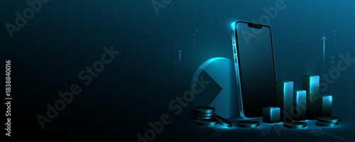 Global stock market financial mobile phone concept data analysis graph background image