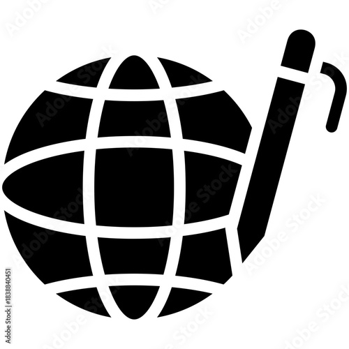 Globe and Pen Icon
