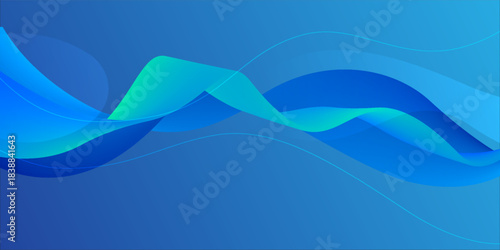 Blue Abstract Waves: Modern Fluid Design Background for Tech, Business, and Creative Projects eps10