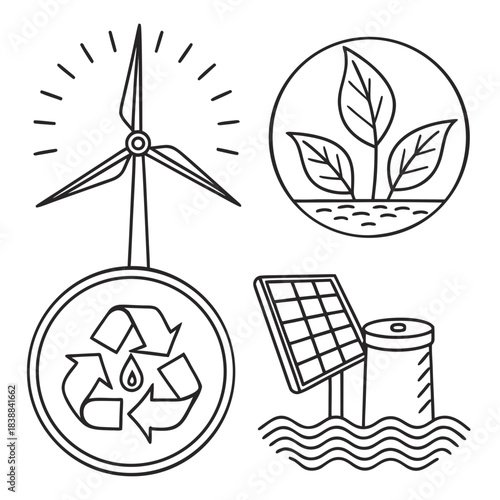 vector set of ecology icons
