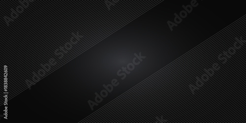 Black abstract background with diagonal black lines. Vector lines